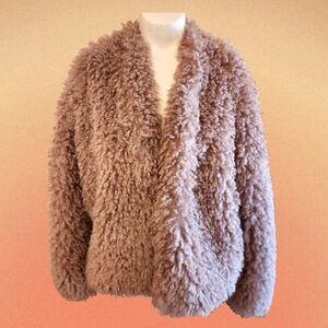 H&M DIVIDED ~ Pink Faux Fur Jacket Coat ~  M/L